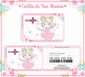 Cartao do SUS MENINA BAILARINA