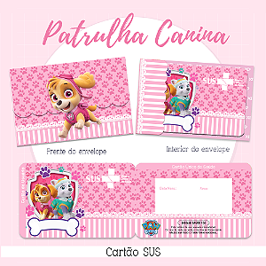 Cartao do SUS PATRULHA CANINA ROSA E AZUL