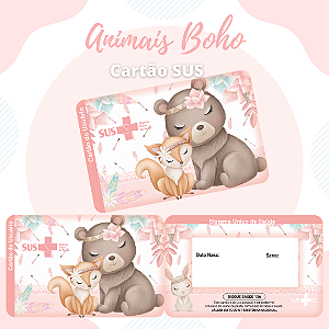Cartao do SUS ANIMAIAS BOHO