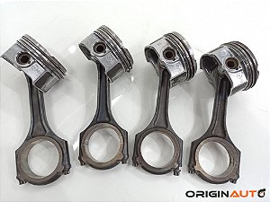 Pistão Biela E Anéis Kit Mercedes C180 C200 M271 1.8 Cgi Un