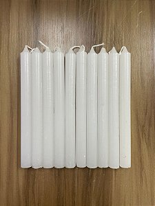 Vela Palito Branca Kit c/ 10 unidades