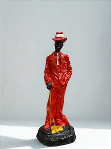 Imagem Resina Zé Pilintra Vermelho 15cm
