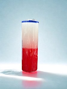 Vela 7 Dias Bicolor Branca e Vermelha