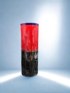 Vela 7 Dias Bicolor Vermelha e Preta