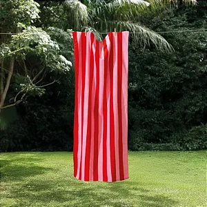 Toalha de Praia Dohler Aveludada Cabana Rosa Stripes 100% Algodão