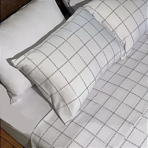 Jogo De Cama Novo Toque Malha 100% Algodão Estampado Xadrez