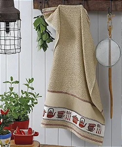 Pano De Copa Dohler Atoalhado Jacquard Vida Liso Utensílios - 45x70 cm