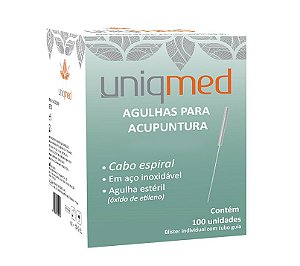 AGULHAS ACUPUNTURA 0,18X8MM - CX/100 - UNIQMED