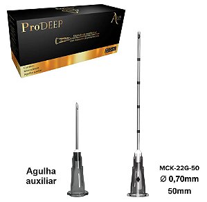 Microcânula Metálica 22G x 50mm Prodeep Caixa 25 Unidades