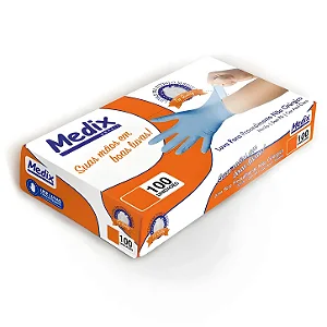 LUVA NITRILICA S/TALCO P AZUL - CX/100 - MEDIX