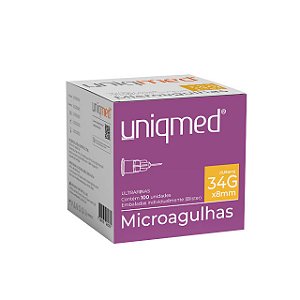 AGULHA ULTRAFINA 34GX8MM - CX/100 - UNIQMED