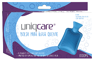 BOLSA AGUA QUENTE - AZUL C/ CAPA - 1000ML - UNIQCARE