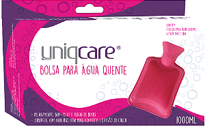 BOLSA AGUA QUENTE - ROSA C/ CAPA - 1000ML - UNIQCARE