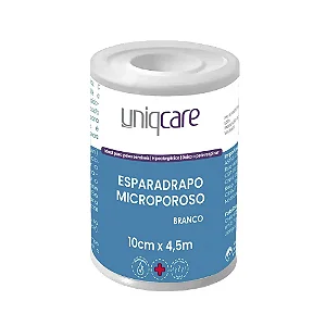 ESPARADRAPO MICROPOROSO BRANCO 10X4,5M - UNIQCARE