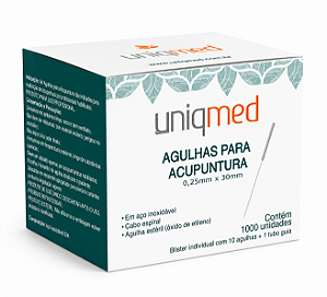 AGULHAS ACUPUNTURA 0,25X30MM - CX/1000 - UNIQMED