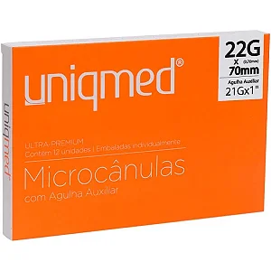MICROCANULA COM AGULHA AUXILIAR 21G 22GX70MM - CX/12 - UNIQMED
