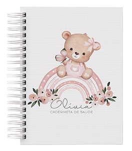 Caderneta de Vacinação Personalizada - Ursinha Arco Íris