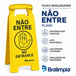 Placa Bralimpia Para Sinalização Não Entre ( Port/ing ) 2001