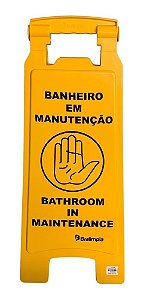 Placa Bralimpia Sinalização Banheiro Em Manutencao (port/ing