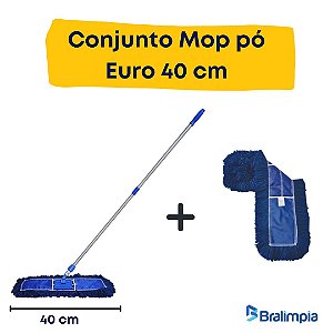 Mop Pó Eletrostático Euro 40cm Conjunto Com + 1 Refil Extra