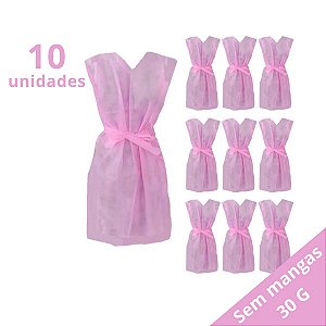 Avental Descartável ROSA Sem Manga Gramatura 30gr Pct 10u