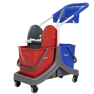 Carrinho Doblô 50 Litros Bralimpia com espremedor e baldes
