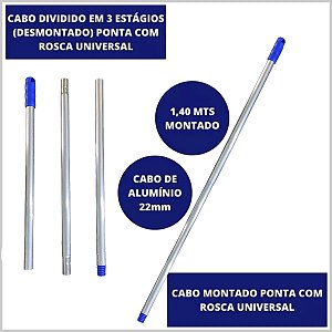 Cabo Alumínio 1.40m de 3 Estágios com Rosca C143ER Bralimpia