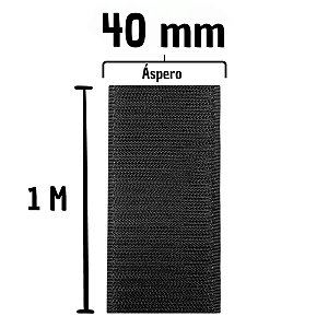 FECHO DE CONTATO TIPO VELCRO PRETO 40MM MACHO ASPERO
