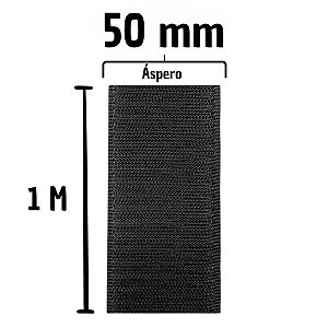 FECHO DE CONTATO TIPO VELCRO PRETO 50MM MACHO ASPERO