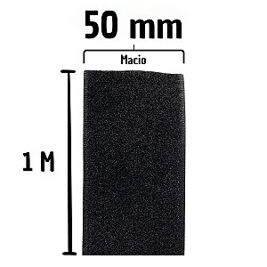 FECHO DE CONTATO TIPO VELCRO PRETO FEMEA MACIO