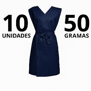 10 Avental Descartável Azul Sem Manga Gramatura 50 GRAMAS