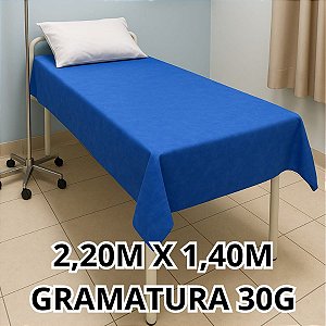 Lençol Descartavel 30 GRAMAS AZUL S/Elastico 2,20x1,40m 10un