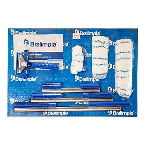 RODO COMBINADO BRALIMPIA 25 / 35 / 45 CM KIT com 13 peças