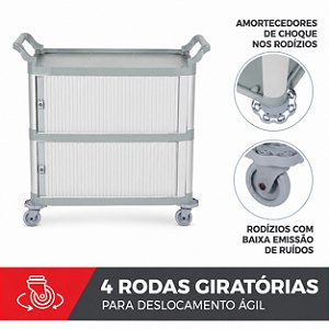 Carro Bralimpia Multiuso Extra Triplex C/fechamento E Portas