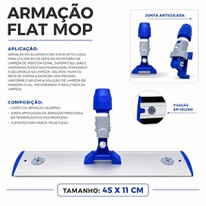 Armação Suporte Para Flat Mop Azul 45x11 Sem Cabo Bralimpia