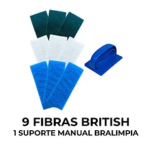 1 Suporte Lt Manual Bralimpia  Com 9 Fibra De 26cm X 10 CM