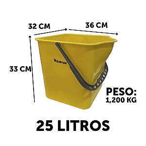Balde Bralimpia Plástico 25 Lts Profissional Amarelo