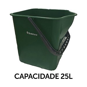 Balde Bralimpia Plástico 25 Lts Profissional Cor VERDE