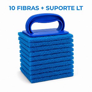1 SUPORTE BRALIMPIA COM 10 Fibras Limpeza Media Azul 10X13cm