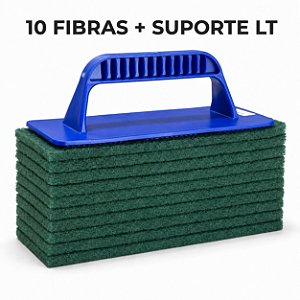 1 SUPORTE TONK COM 10 Fibra De Limpeza Verde Uso Geral