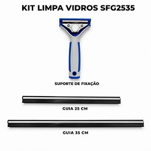 Rodo Limpa Vidros Bralimpia completo laminas de 25 e 35cm