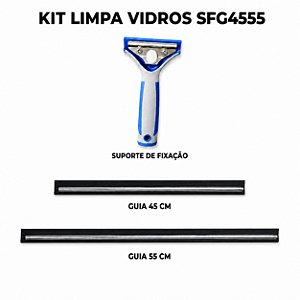 Rodo Limpa Vidros Bralimpia completo laminas de 45 e 55cm