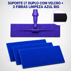 SUPORTE LIMPA TUDO BIG VELCRO 40 CM S/CABO C/3 FIBRAS AZUL