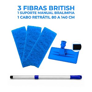 SUPORTE LIMPA TUDO COM CABO VELCRO E ROSCA E 3 FIBRAS AZUL