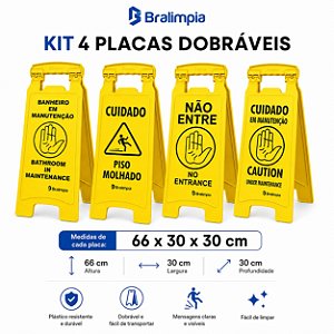 4 Placas Bralimpia para Sinalização com modelos Diferentes