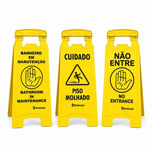 3 Placas Bralimpia para Sinalização com modelos Diferentes