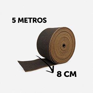 5 Metros de Elastico Reforçado Aradesc MARRON 8 cm Largura