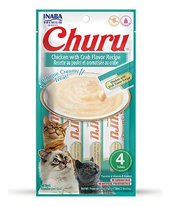 PETISCO CHURU GALINHA E CARANGUEJO Gatos 4 Tubos 56g INABA