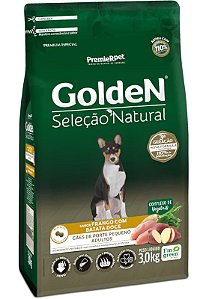 GOLDEN SELEÇÃO NATURAL CÃES ADULTOS PEQUENO FRANGO BATATA DOCE 3KG