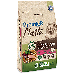 PREMIER NATTU CAES ADULTOS PORTE PEQUENO MANDIOCA 10,1 KG